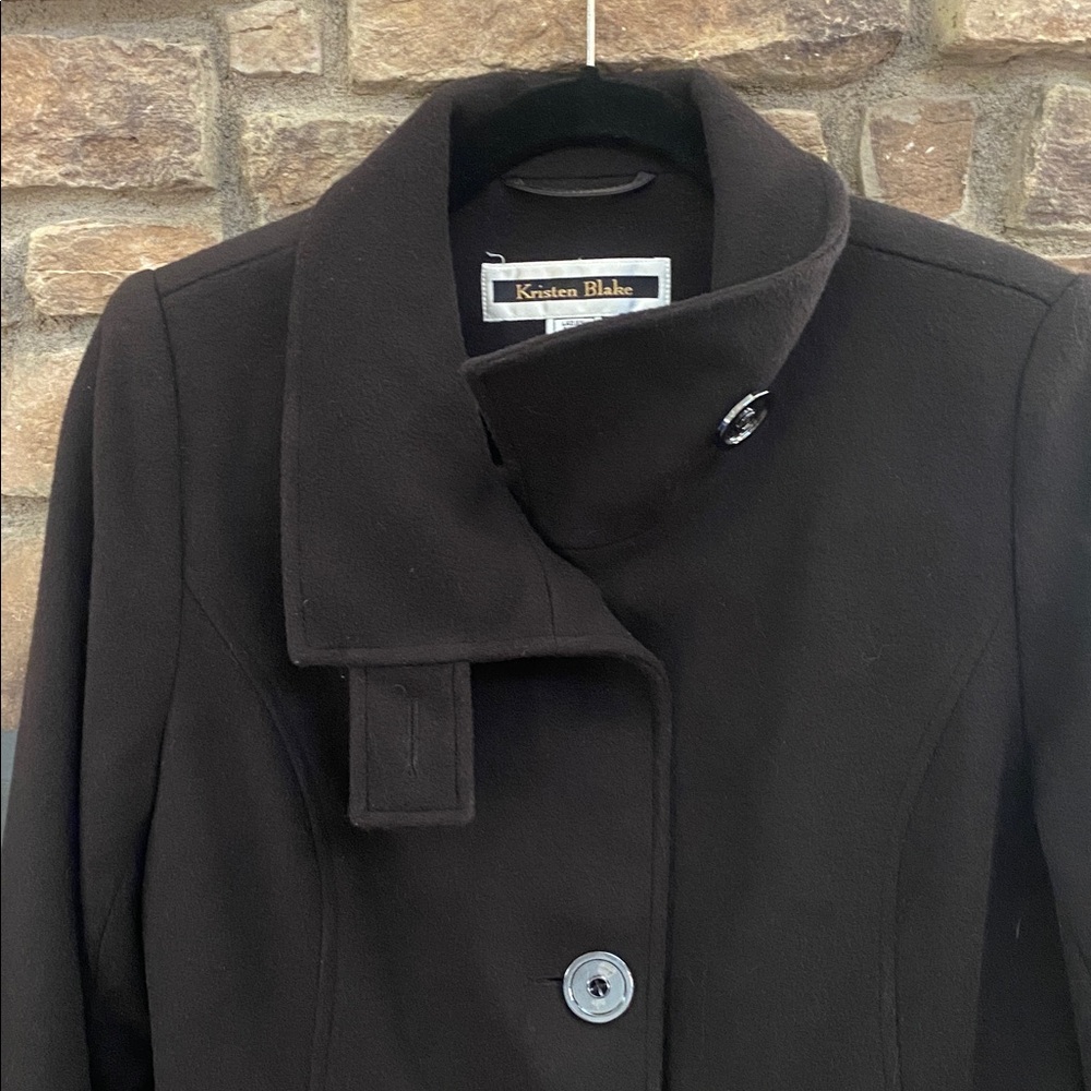 Kristen Blake Wool Elegant Black Coat. Small - Picture 3 of 12